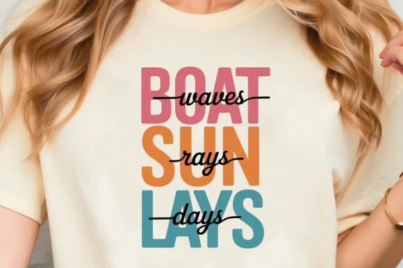 Boat Waves Sun Rays Lake Days SVG PNG
