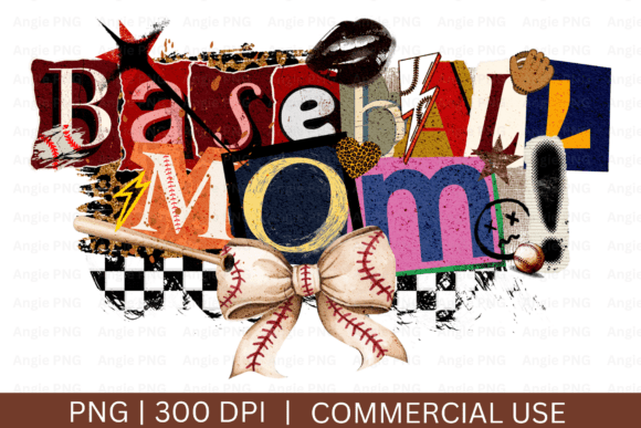 Collage Baseball Mom PNG