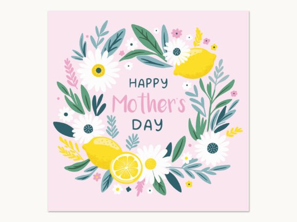 Floral Lemon Wreath Graphics for Local Branding