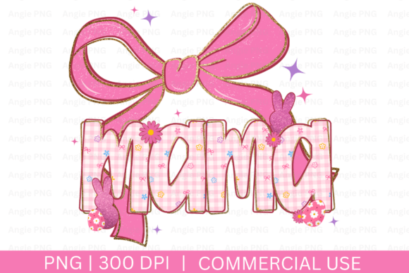 Preppy Coquette Easter Mama PNG