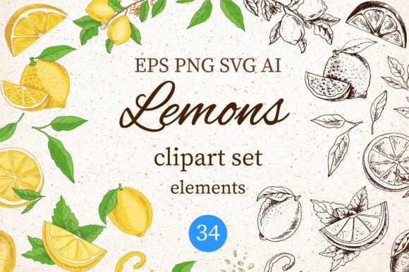 Vintage Lemons Graphics for Creative Sellers