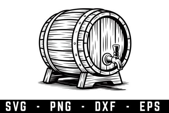 Wooden Barrel Beer Graphics for Crafts